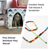 Load image into Gallery viewer, Any Cat House + Rainbow Play Wand - Cat Box Classics
