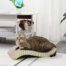 Load image into Gallery viewer, Yellow Wave Cardboard Cat Scratcher - Cat Box Classics
