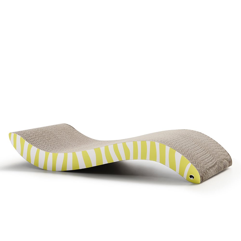 Yellow Wave Cardboard Cat Scratcher Cat Box Classics