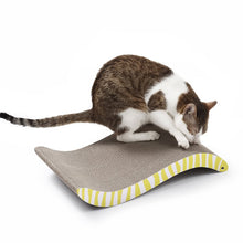 Load image into Gallery viewer, Yellow Wave Cardboard Cat Scratcher - Cat Box Classics