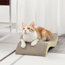 Load image into Gallery viewer, Yellow Wave Cardboard Cat Scratcher - Cat Box Classics

