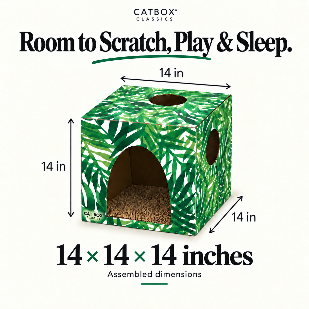 Kitty Jungle Cardboard Cat House with Scratcher