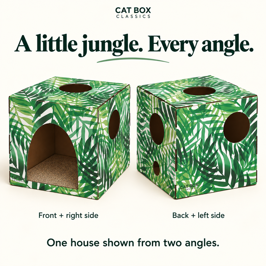 Kitty Jungle Cardboard Cat House with Scratcher