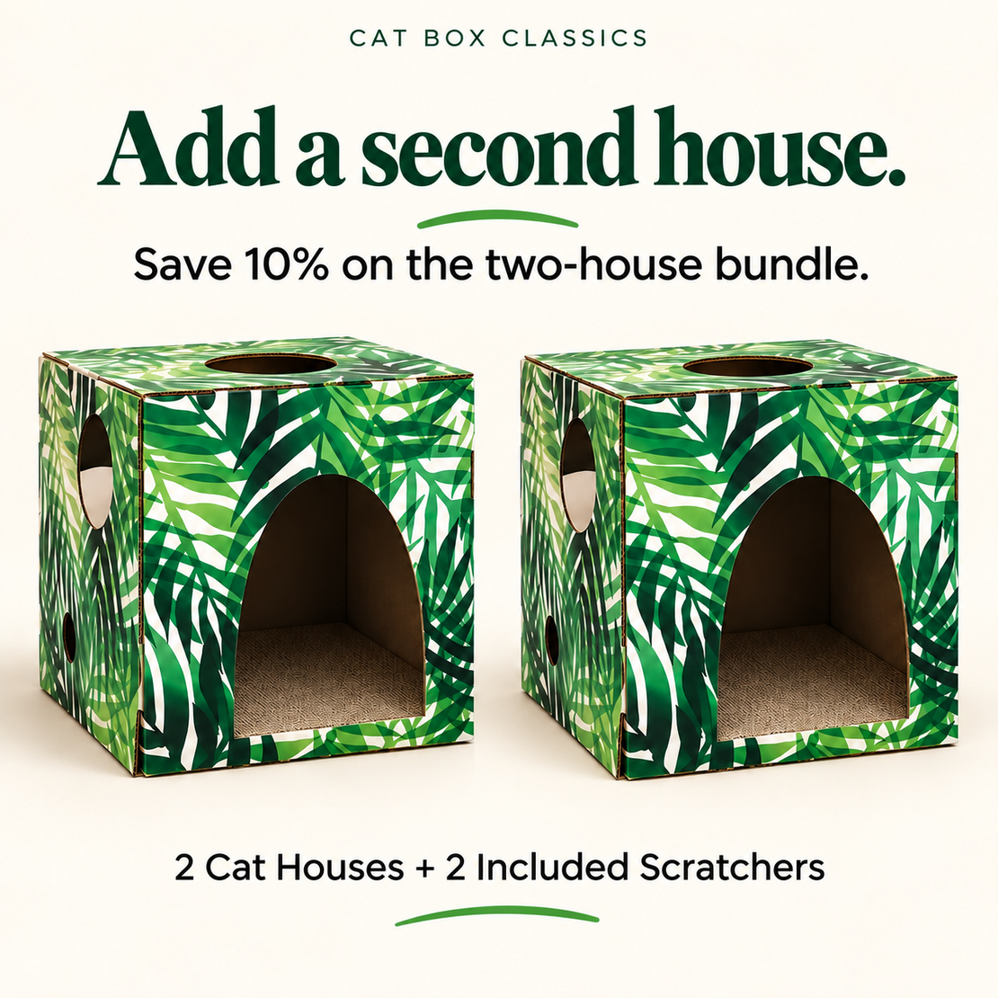 Kitty Jungle Cardboard Cat House with Scratcher
