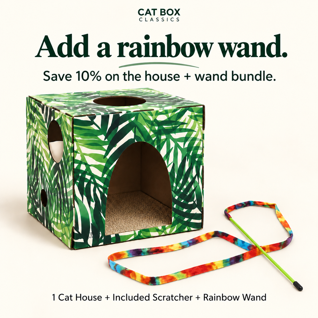 Kitty Jungle Cardboard Cat House with Scratcher