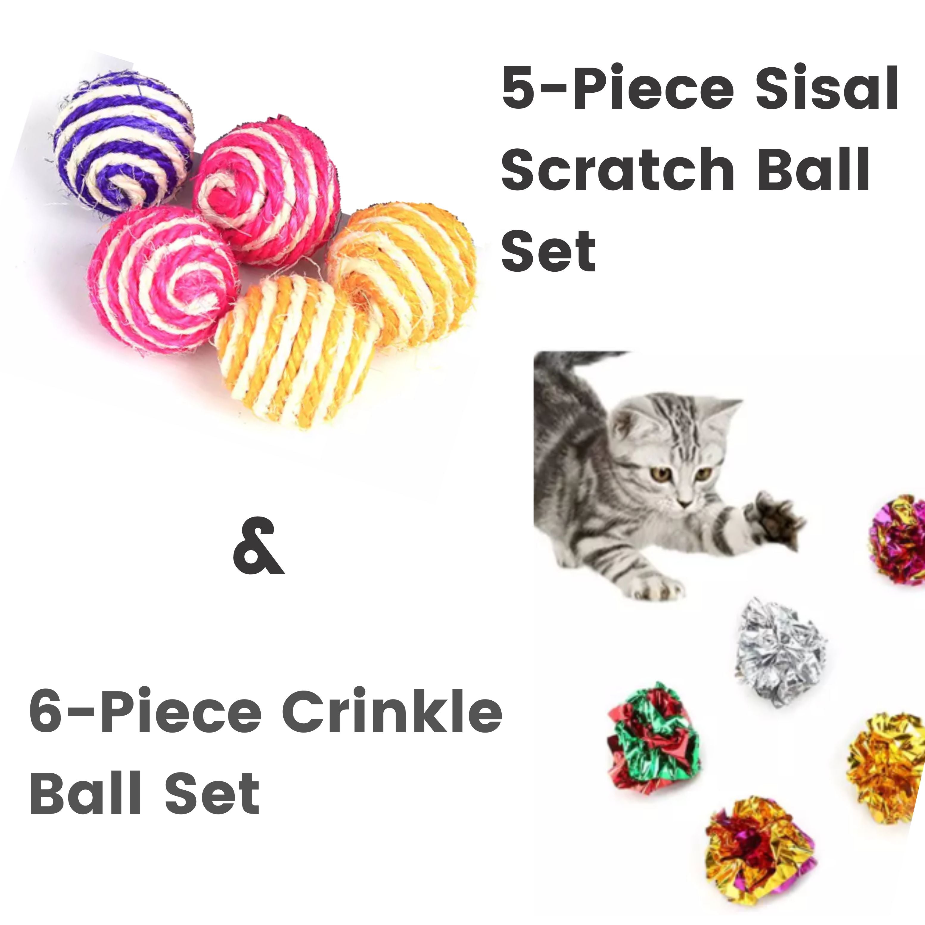 5-Pack Sisal Cat Scratching Balls - Cat Box Classics