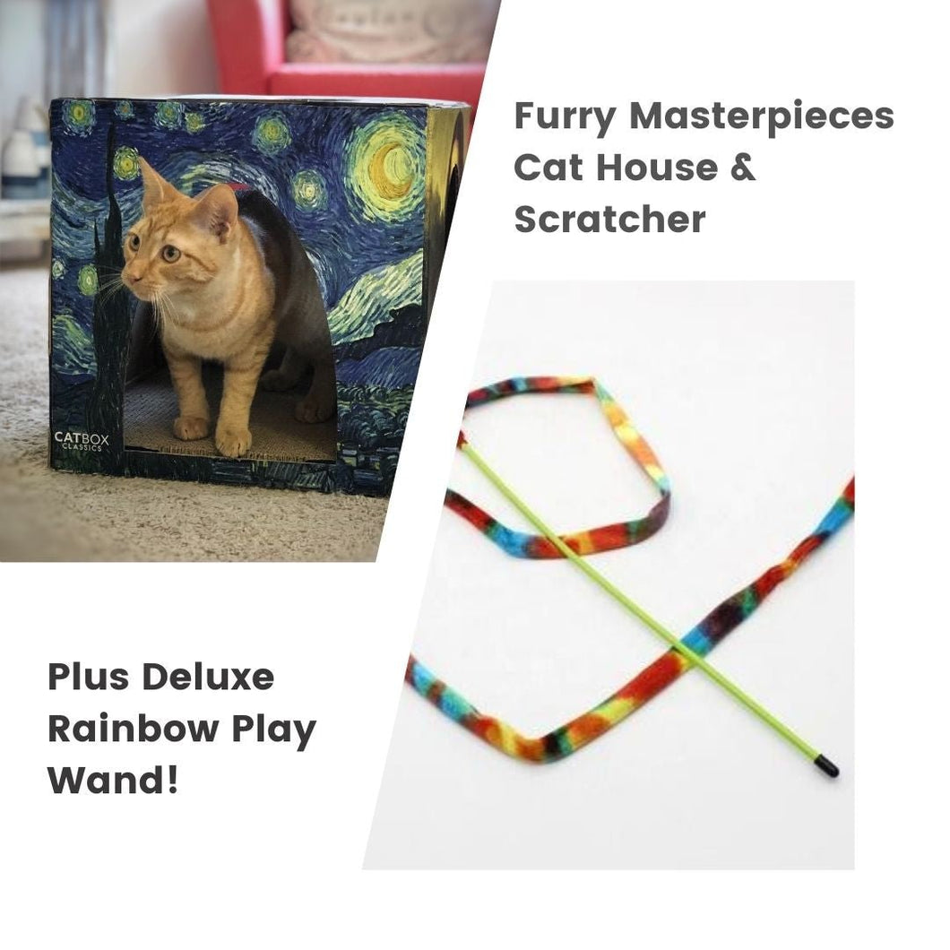 Any Cat House + Rainbow Play Wand - Cat Box Classics