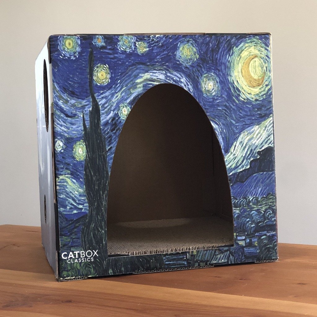 Furry Masterpieces Cat House with Scratcher - Cat Box Classics