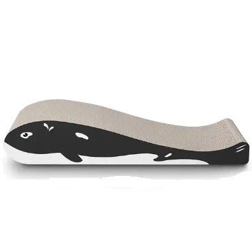 Cardboard cat scratcher whale shaped