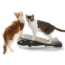 Load image into Gallery viewer, Tw o cats on whale Buddy cardboard cat scratcher 
