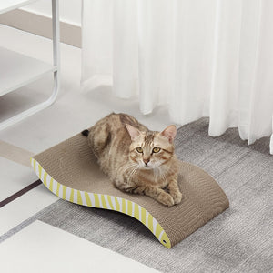 Yellow Wave Cardboard Cat Scratcher - Cat Box Classics